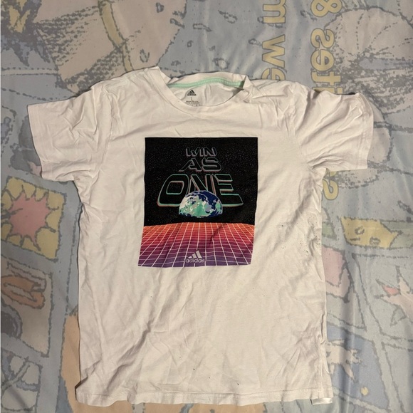 Adidas White Graphic T-Shirt - Picture 1 of 3